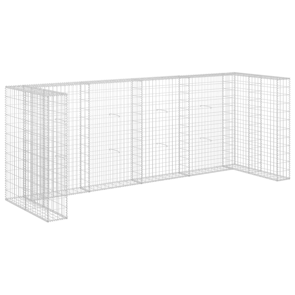 Gabionvæg Til Affaldsspand 320X100X120 Cm Galvaniseret Stål