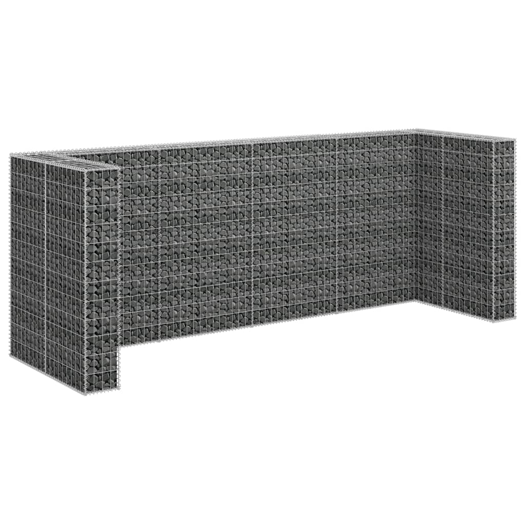 Gabionvæg Til Affaldsspand 320X100X120 Cm Galvaniseret Stål