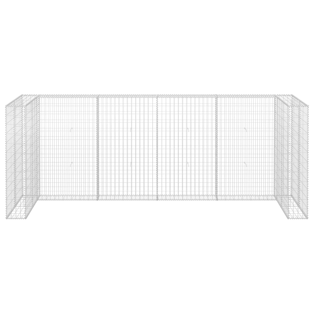 Gabionvæg Til Affaldsspand 320X100X120 Cm Galvaniseret Stål