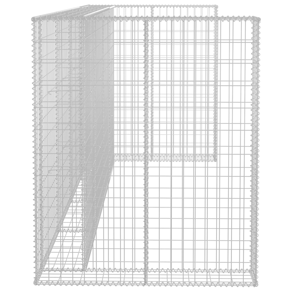 Gabionvæg Til Affaldsspand 320X100X120 Cm Galvaniseret Stål