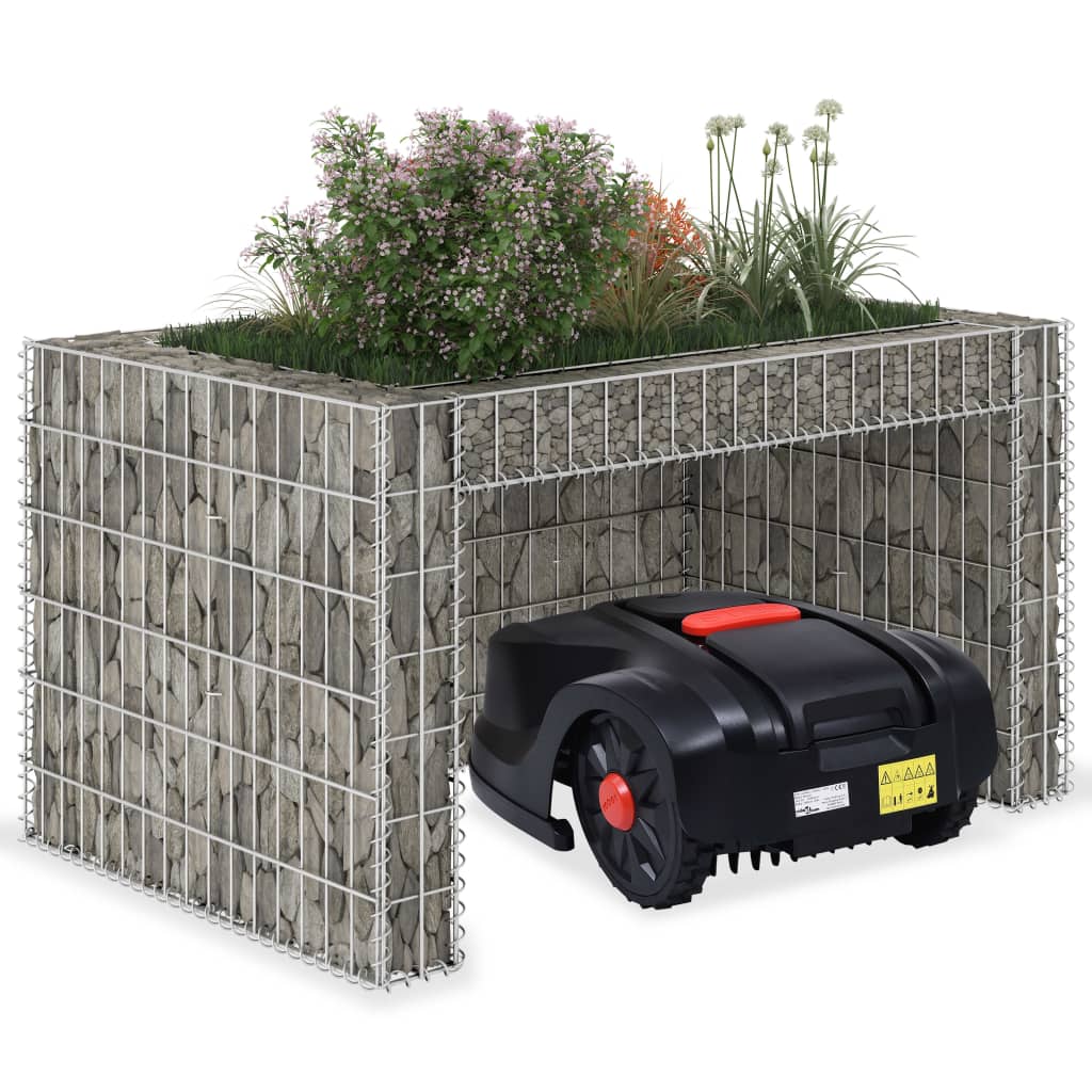 Garage Til Plæneklipper Med Plantekasse Stålwire 110X80X60 Cm