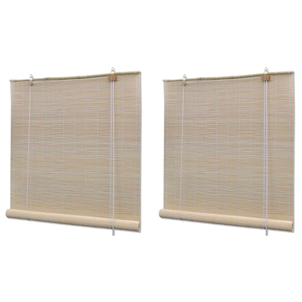 Rullegardiner 2 Stk. 120X160 Cm Naturlig Bambus