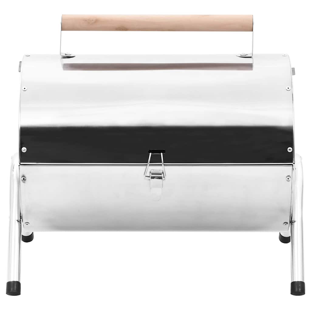 Transportabel Bordgrill Med Dobbelt Grillrist Rustfrit Stål