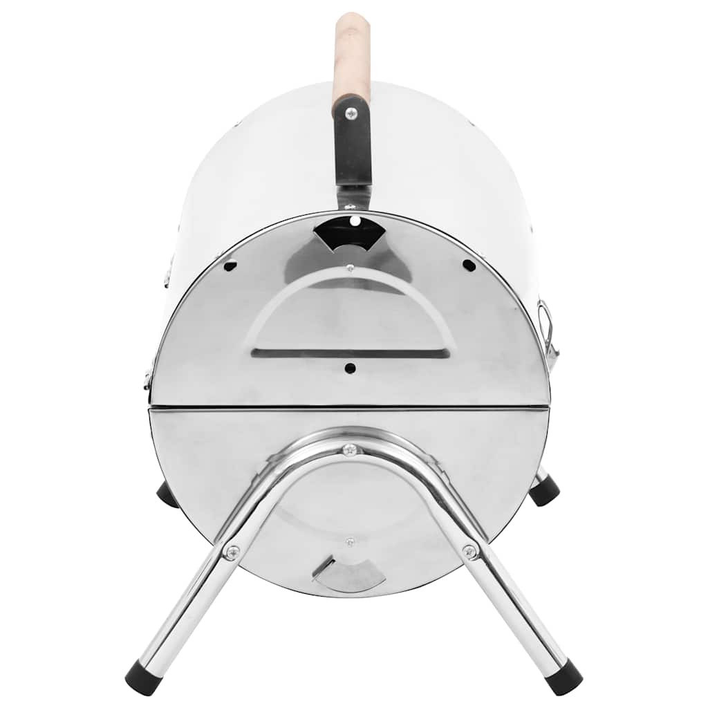 Transportabel Bordgrill Med Dobbelt Grillrist Rustfrit Stål