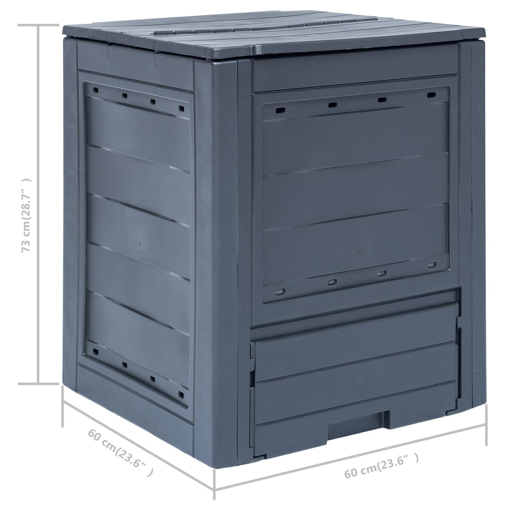 Kompostbeholdere Til Haven 2 Stk. 60 X 60 X 73 Cm Grå