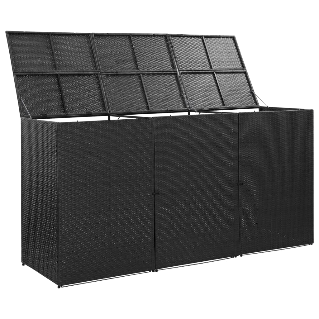 Tredobbelt Skraldespandsskjuler 229X78X120 Cm Polyrattan