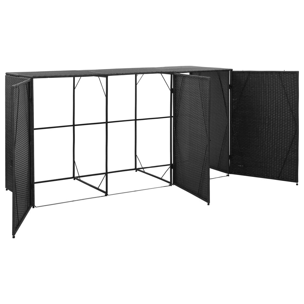 Tredobbelt Skraldespandsskjuler 229X78X120 Cm Polyrattan