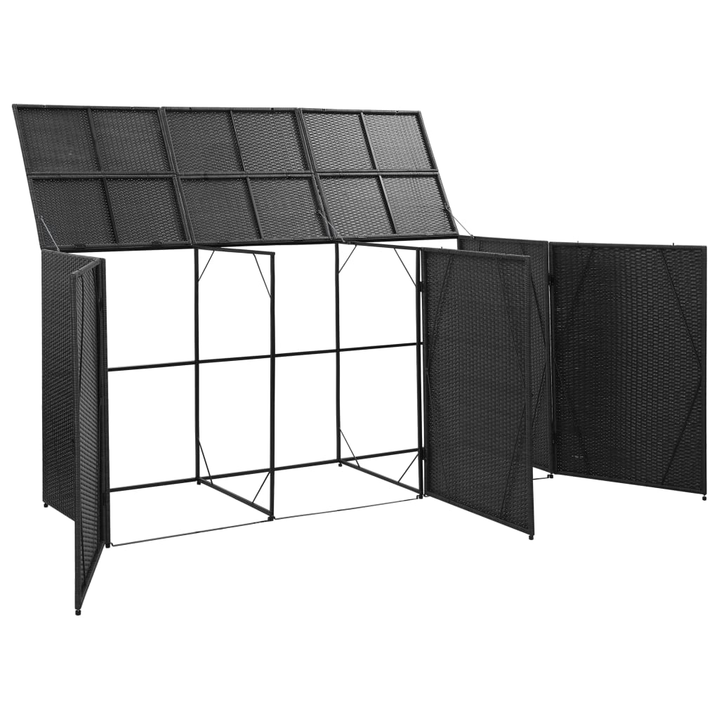 Tredobbelt Skraldespandsskjuler 229X78X120 Cm Polyrattan