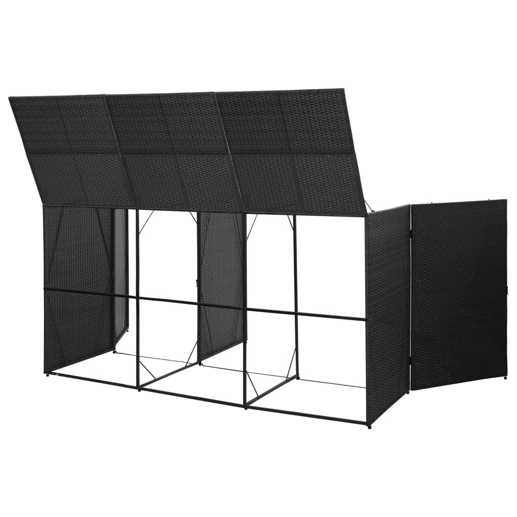 Tredobbelt Skraldespandsskjuler 229X78X120 Cm Polyrattan