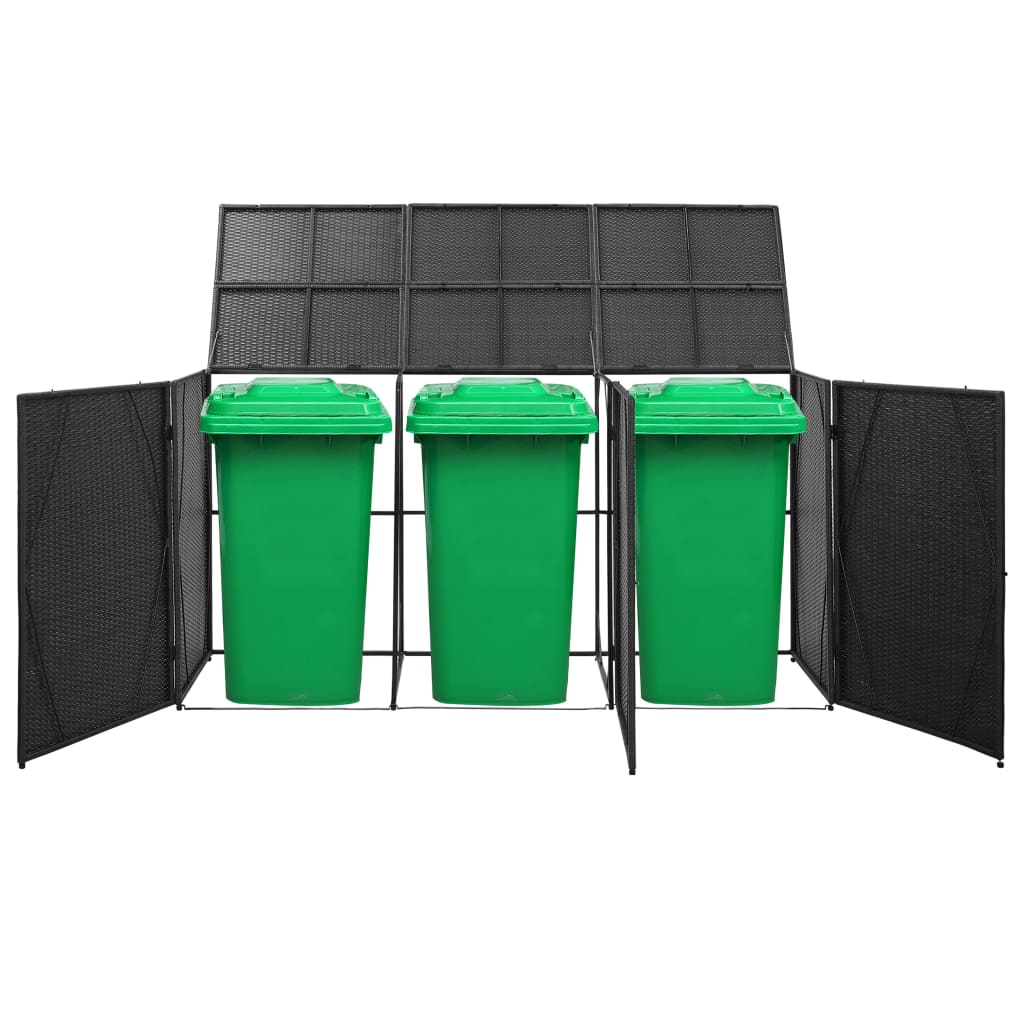 Tredobbelt Skraldespandsskjuler 229X78X120 Cm Polyrattan