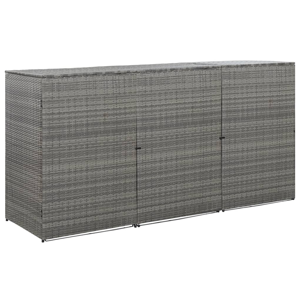 Tredobbelt Skraldespandsskjuler 229X78X120 Cm Polyrattan