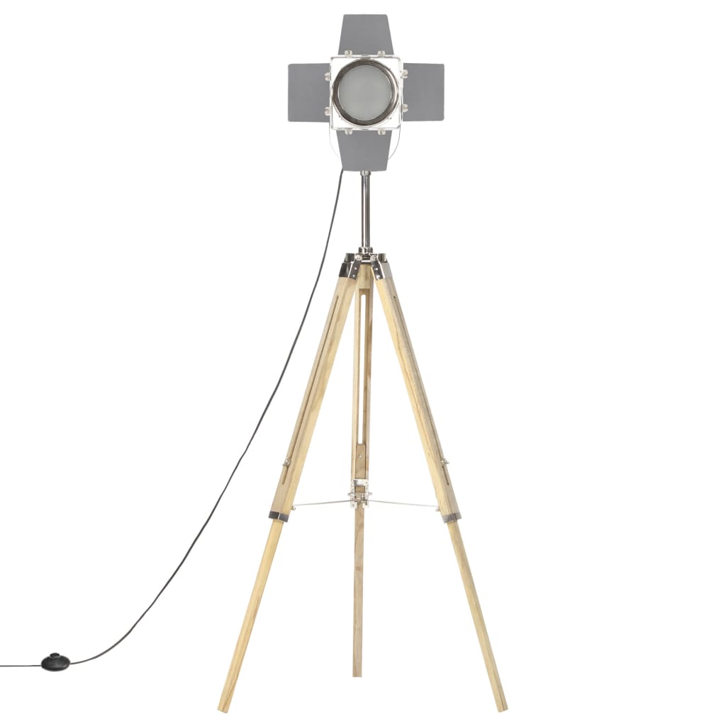 Gulvlampe Med Trefod 140 Cm Massivt Mangotræ
