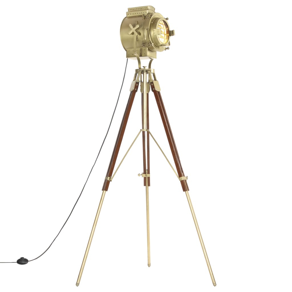 Gulvlampe Med Trefod 193 Cm Massivt Mangotræ