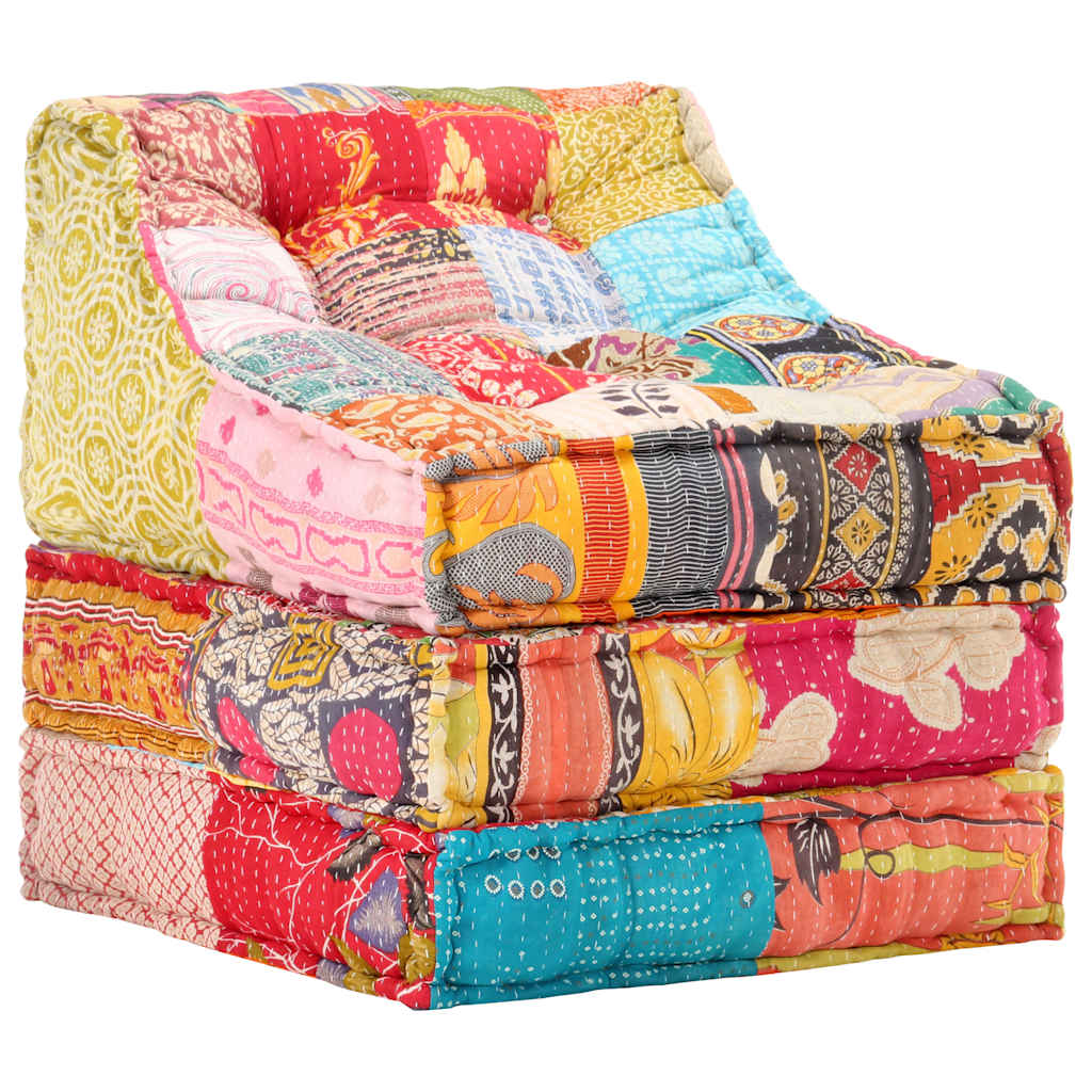 2-Personers Modulpuf Stof Patchwork