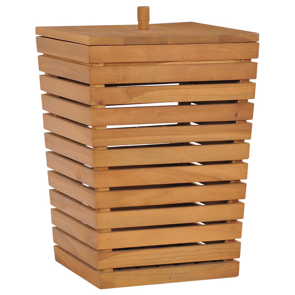 Vasketøjskurv 30X30X45 Cm Massivt Teaktræ