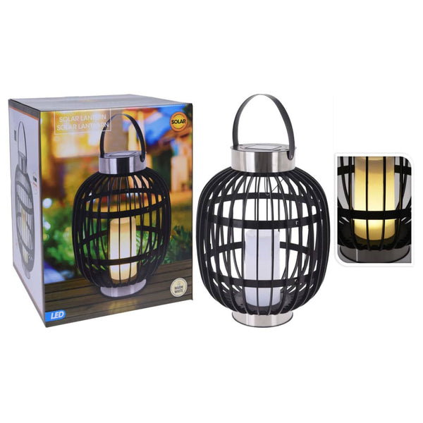 Progarden Udendørs Led-Lanterne Med Lys 35 Cm Soldrevet Sort