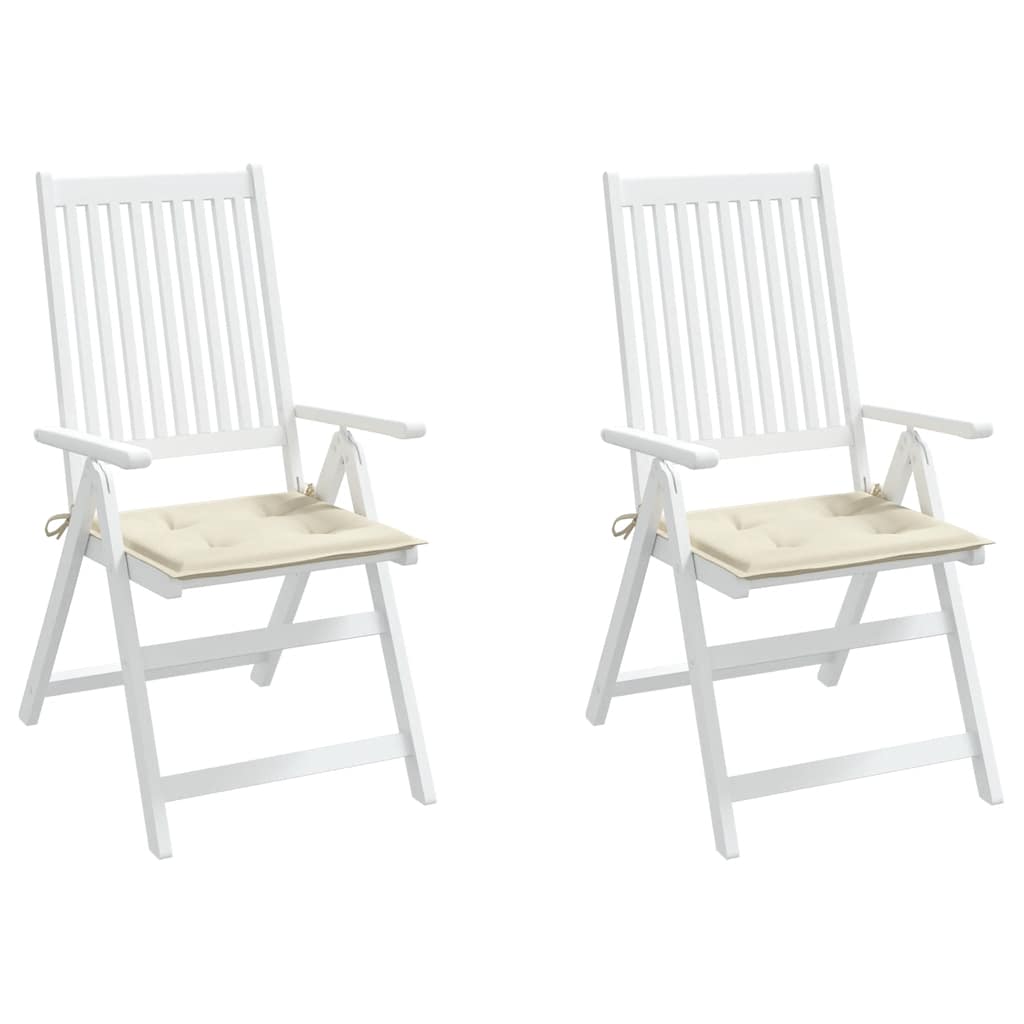 Hynder Til Havestol 2 Stk. 40X40X4 Cm Oxfordstof Farvet Creme