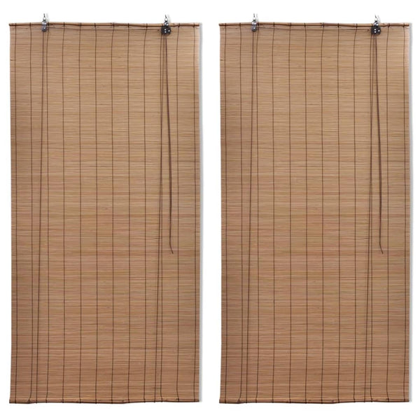 Rullegardiner 2 Stk. 150X220 Cm Bambus Brun