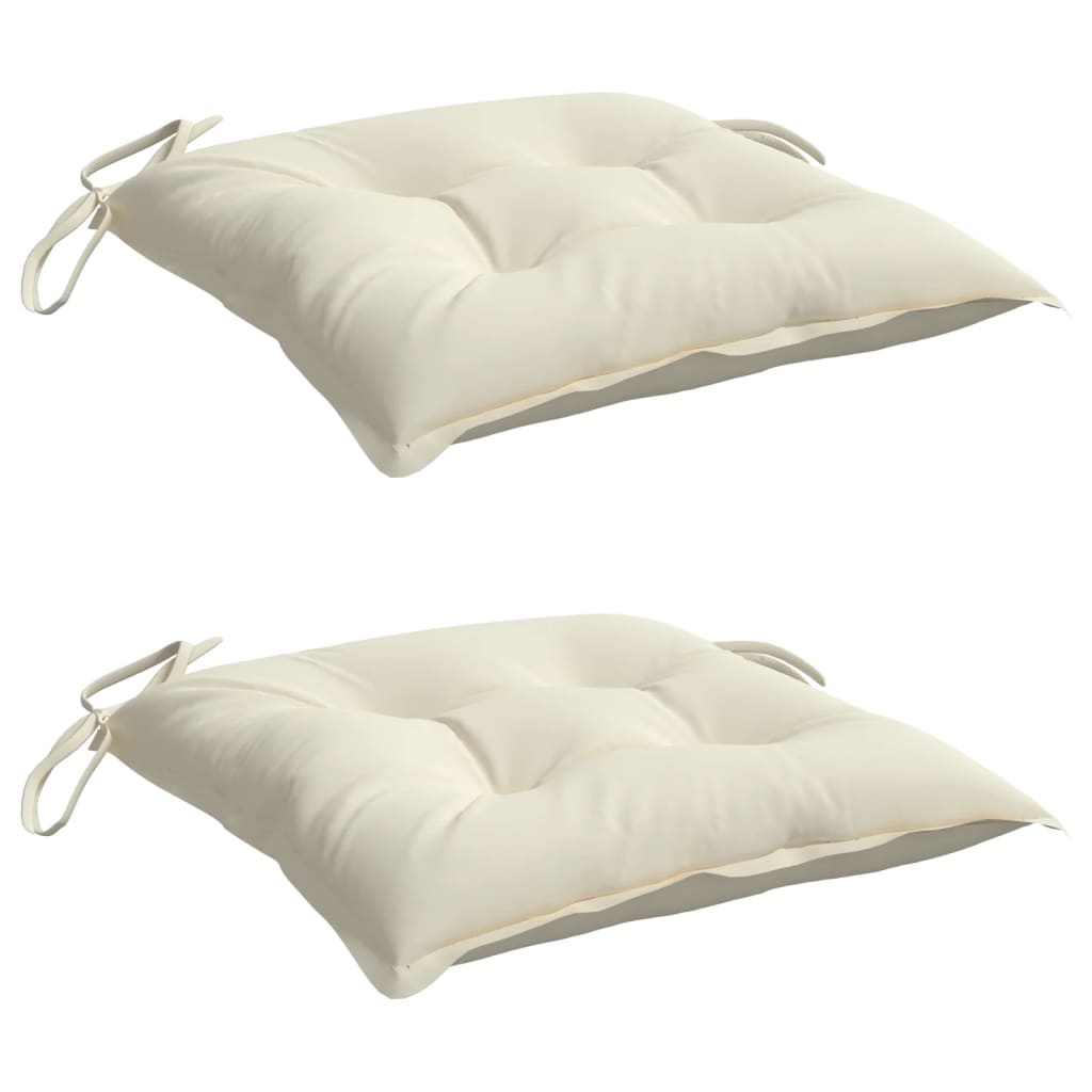 Stolehynder 2 Stk. Oxfordstof Hvid Creme