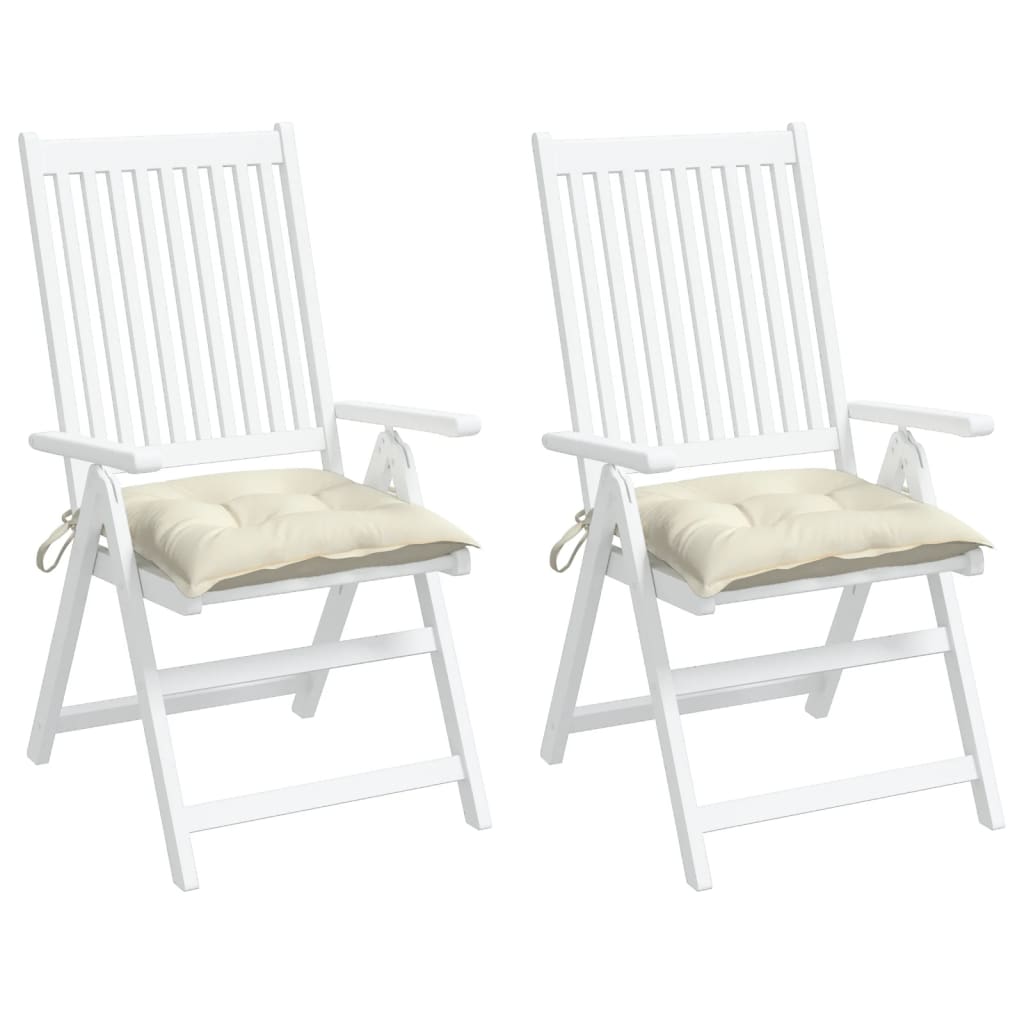 Stolehynder 2 Stk. Oxfordstof Hvid Creme