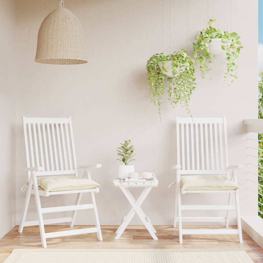 Stolehynder 2 Stk. Oxfordstof Hvid Creme
