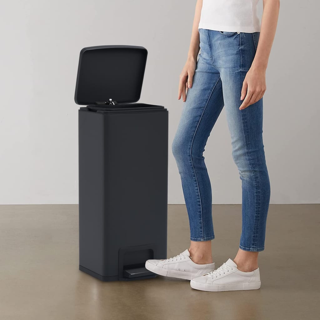 Pedalspand Fingeraftryksafvisende 30 L Rustfrit Stål