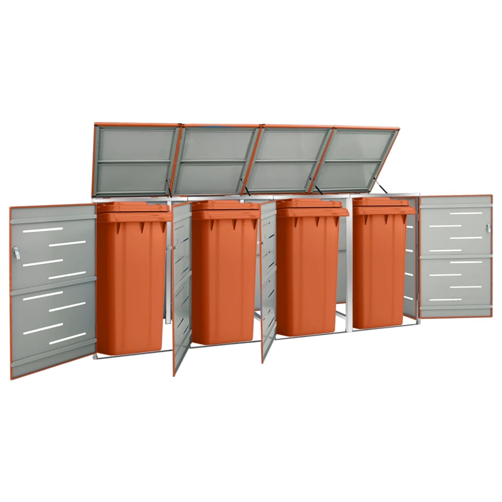 Enkelt Skraldespandsskjuler 69X77,5X112,5 Cm Rustfrit Stål
