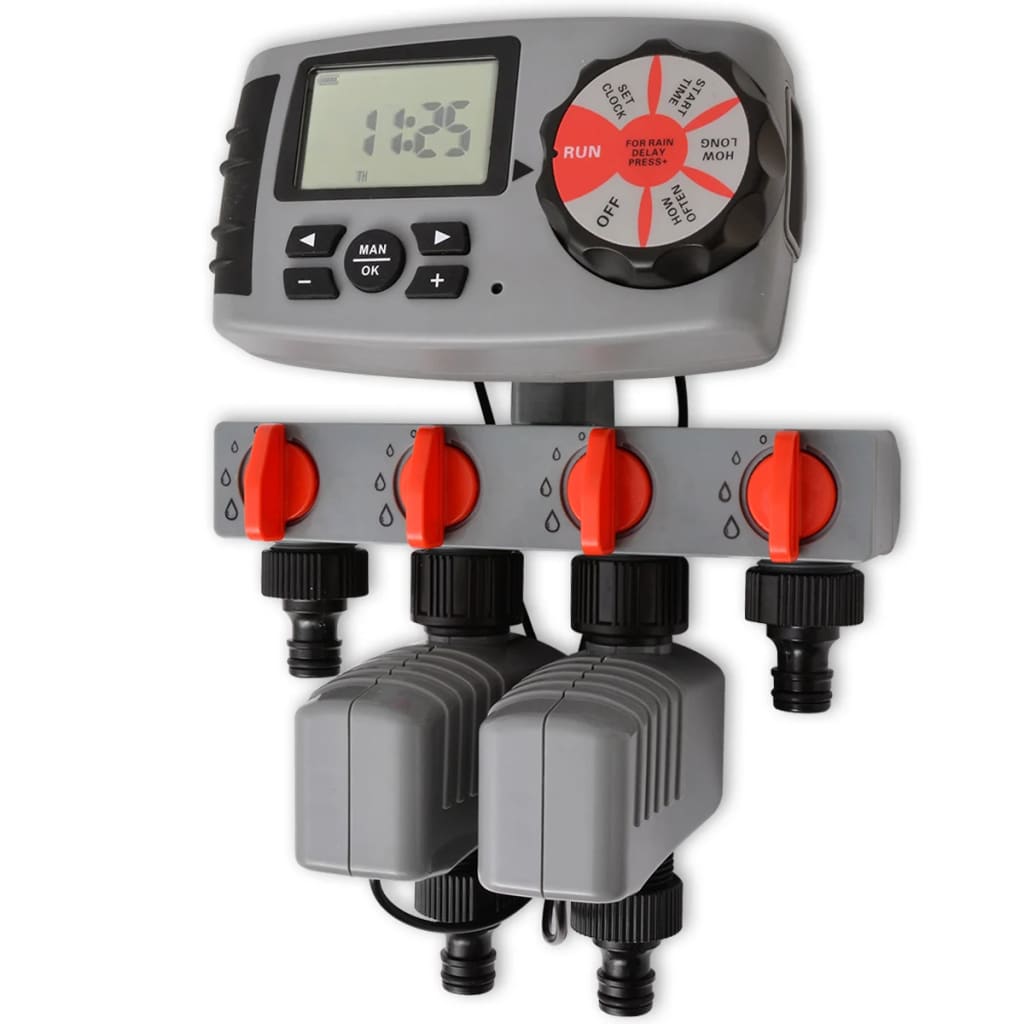Automatisk Vandingstimer Med 4 Stationer Og Fugtsensor 3 V