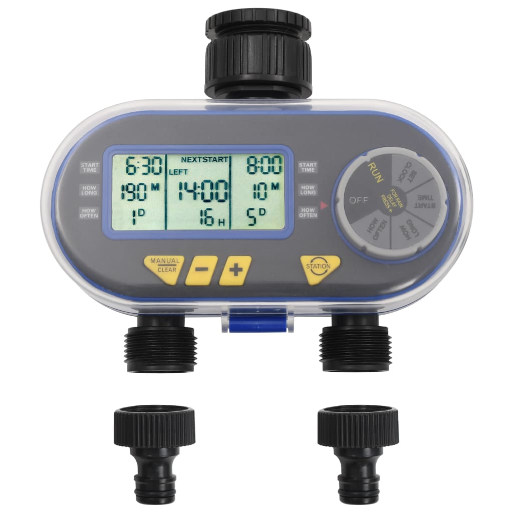 Digital Vandingstimer Med 2 Slangeudtag Og Fugtsensor
