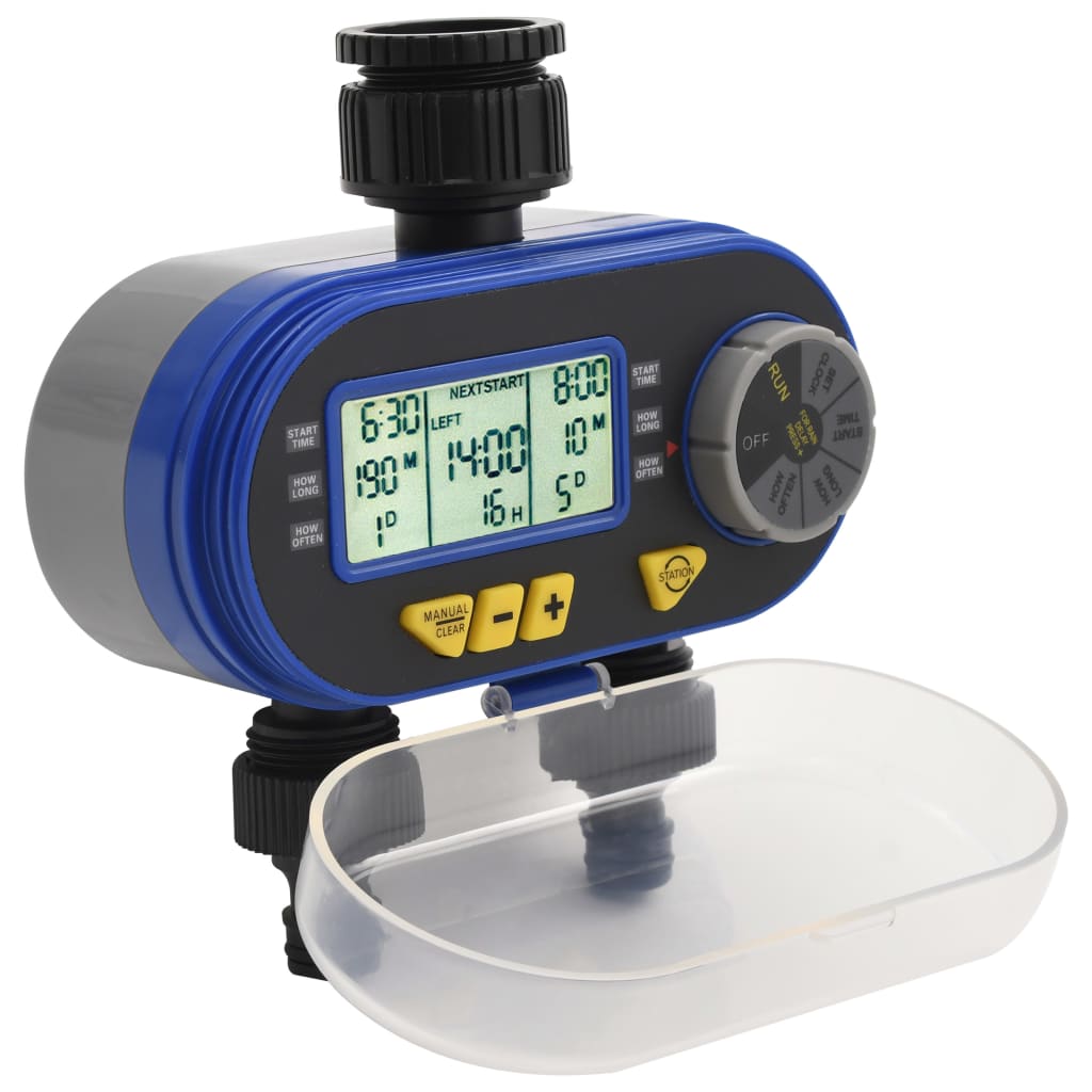 Digital Vandingstimer Med 2 Slangeudtag Og Fugtsensor
