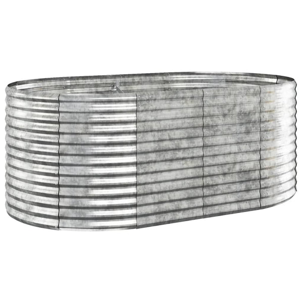 Plantekasse 175X100X68 Cm Pulverlakeret Stål Sølvfarvet