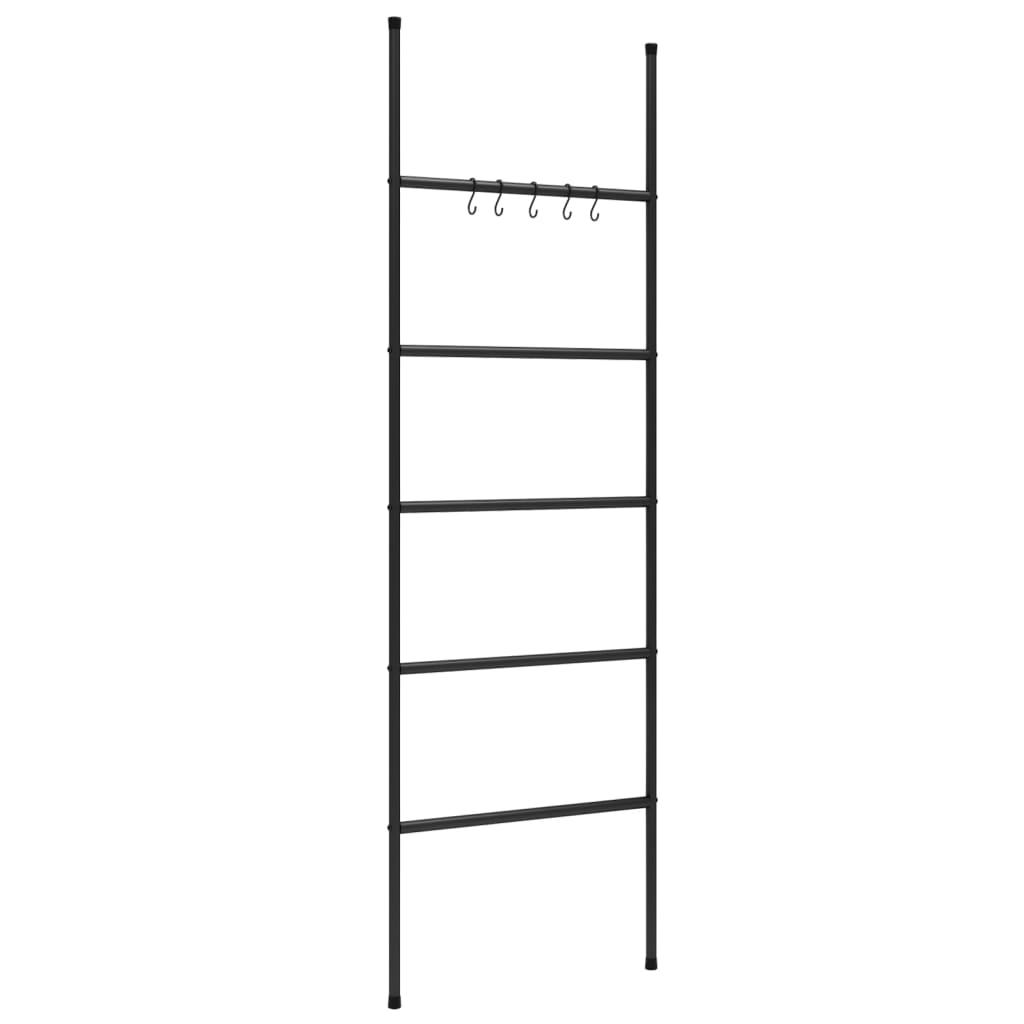 Håndklædestige 5 Niveauer 58X175 Cm Jern Sort Sort