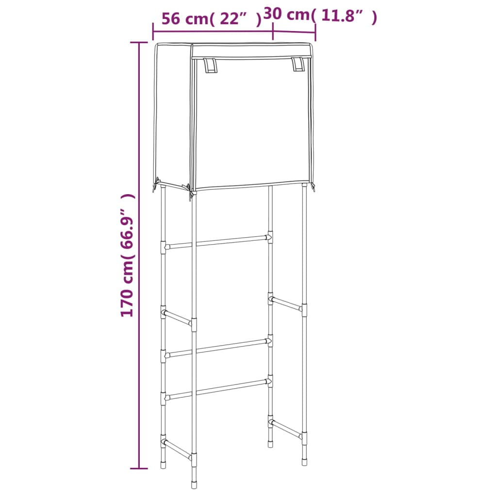 Opbevaringsstativ 2 Hylder 56X30X170 Cm Jern