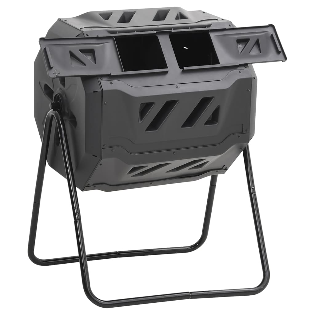 Kompostbeholder Til Have 73X64X95 Cm 160 L Sort