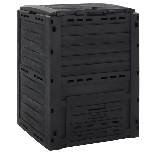 Kompostbeholder 280 L Polypropylen Sort