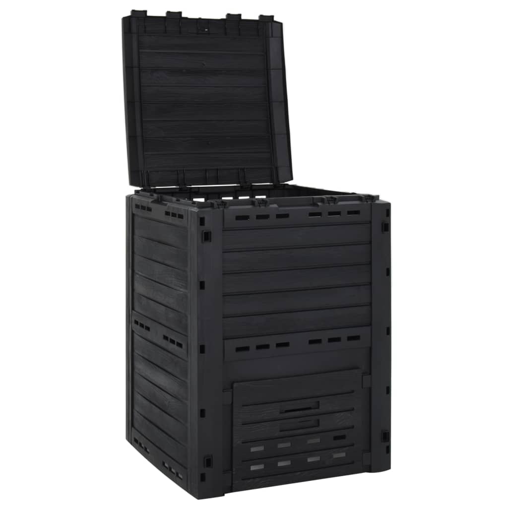 Kompostbeholder 280 L Polypropylen Sort