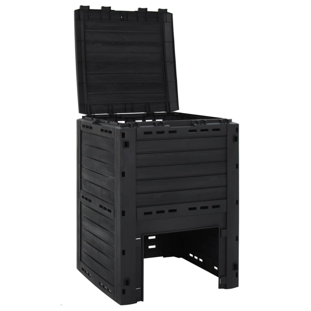Kompostbeholder 280 L Polypropylen Sort