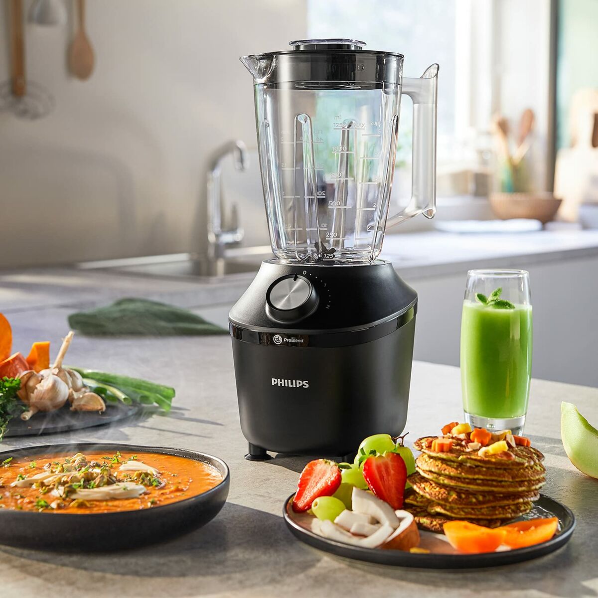 Kop-blender Philips 600W 600 W 2 L Sort