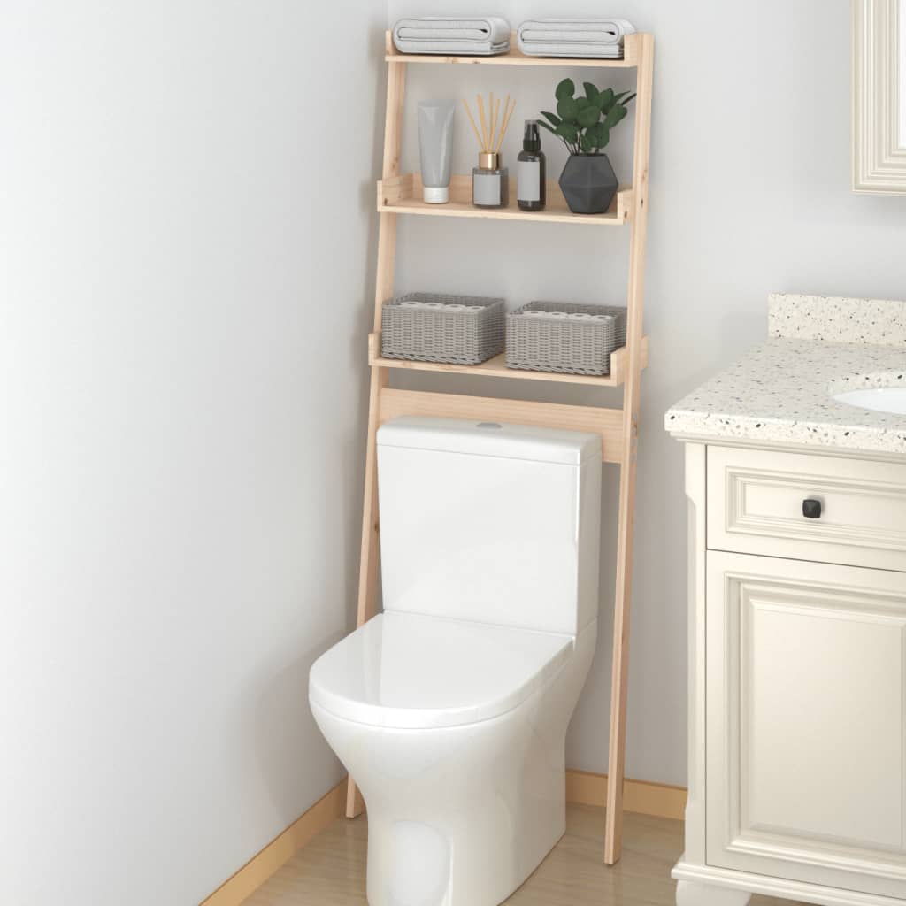 Toiletstativ 63,5X32X179 Cm Massivt Fyrretræ