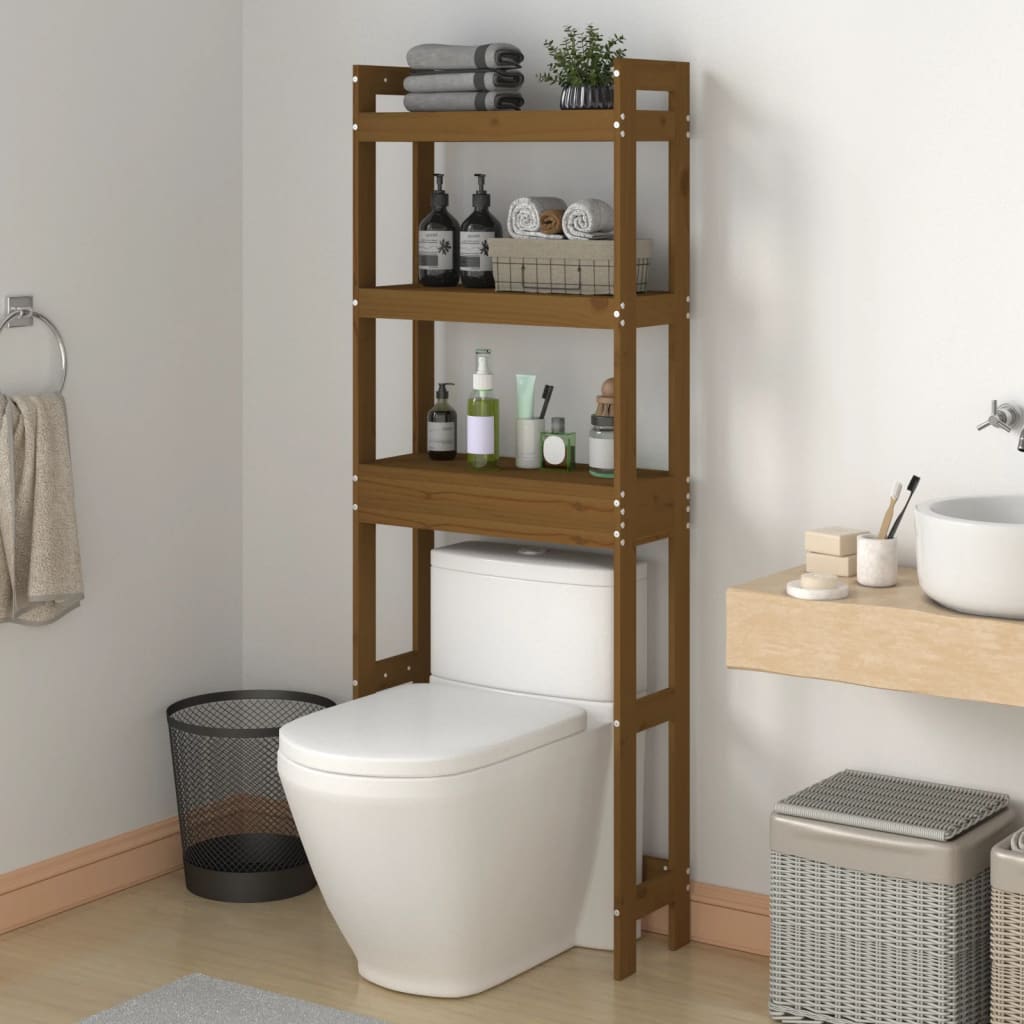 Toiletstativ 63X26X171 Cm Massivt Fyrretræ