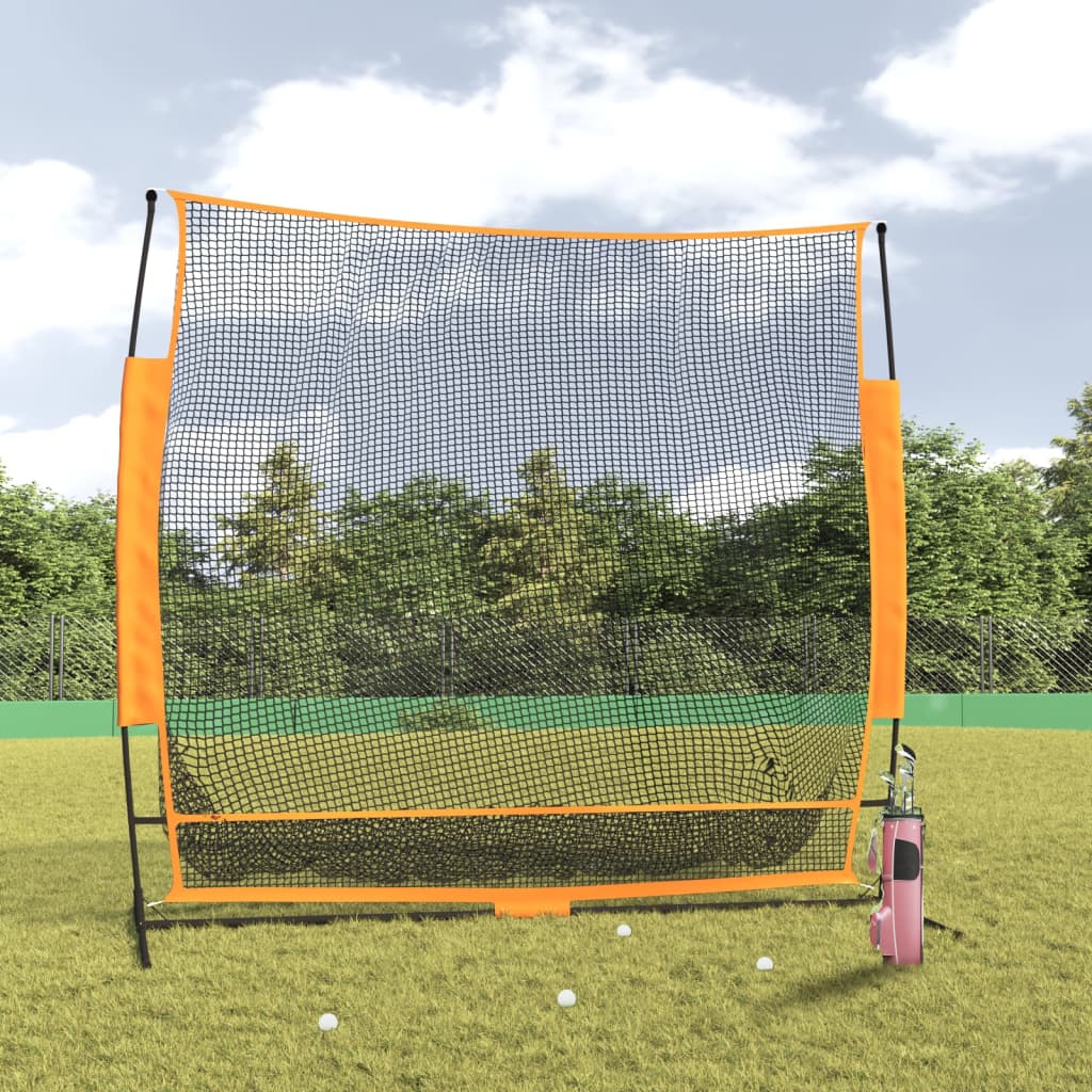 Træningsnet Til Golf 215X107X216 Cm Polyester Sort Og Orange