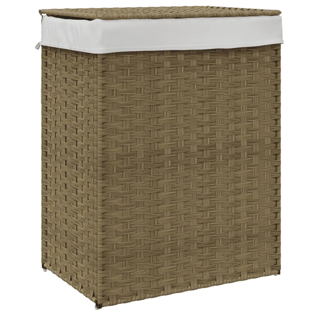Vasketøjskurv Med Låg 46X33X60 Cm Polyrattan