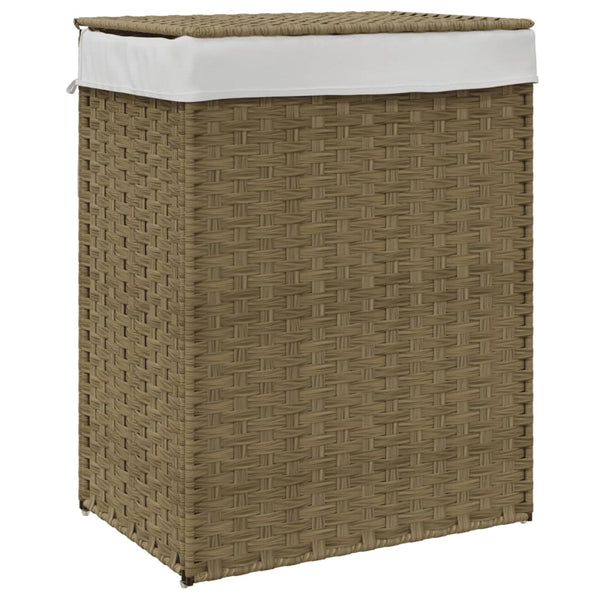 Vasketøjskurv Med Låg 46X33X60 Cm Polyrattan
