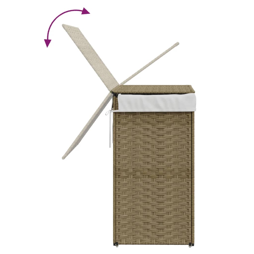 Vasketøjskurv Med Låg 46X33X60 Cm Polyrattan