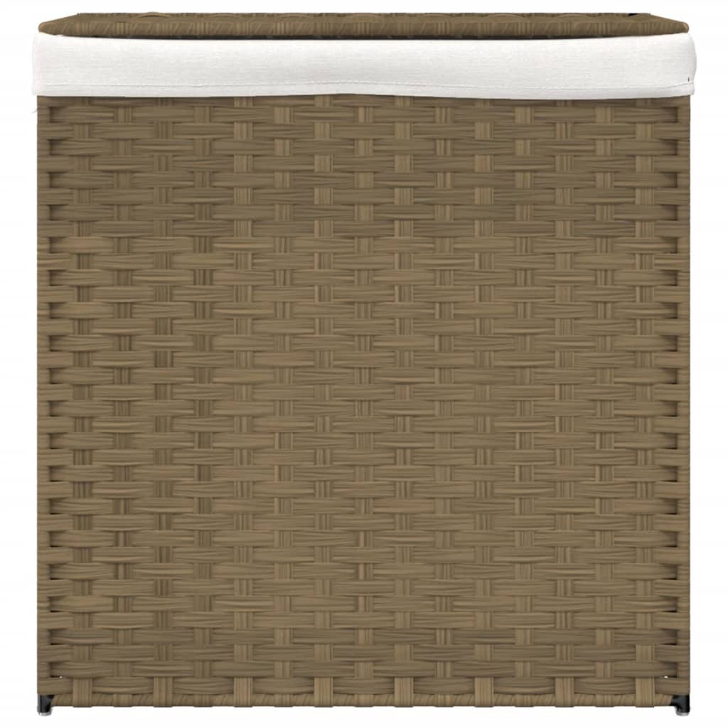 Vasketøjskurv Med 2 Sektioner 53X35X57 Cm Polyrattan