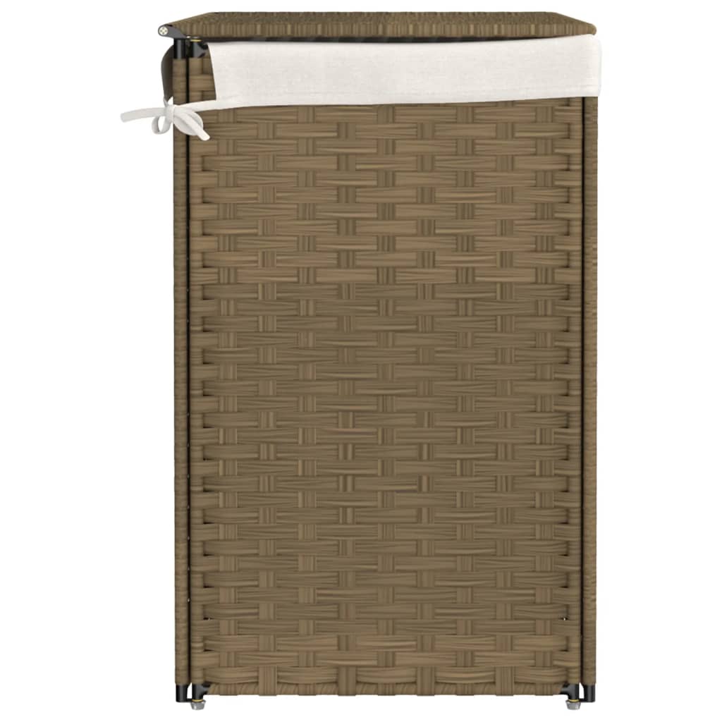 Vasketøjskurv Med 2 Sektioner 53X35X57 Cm Polyrattan
