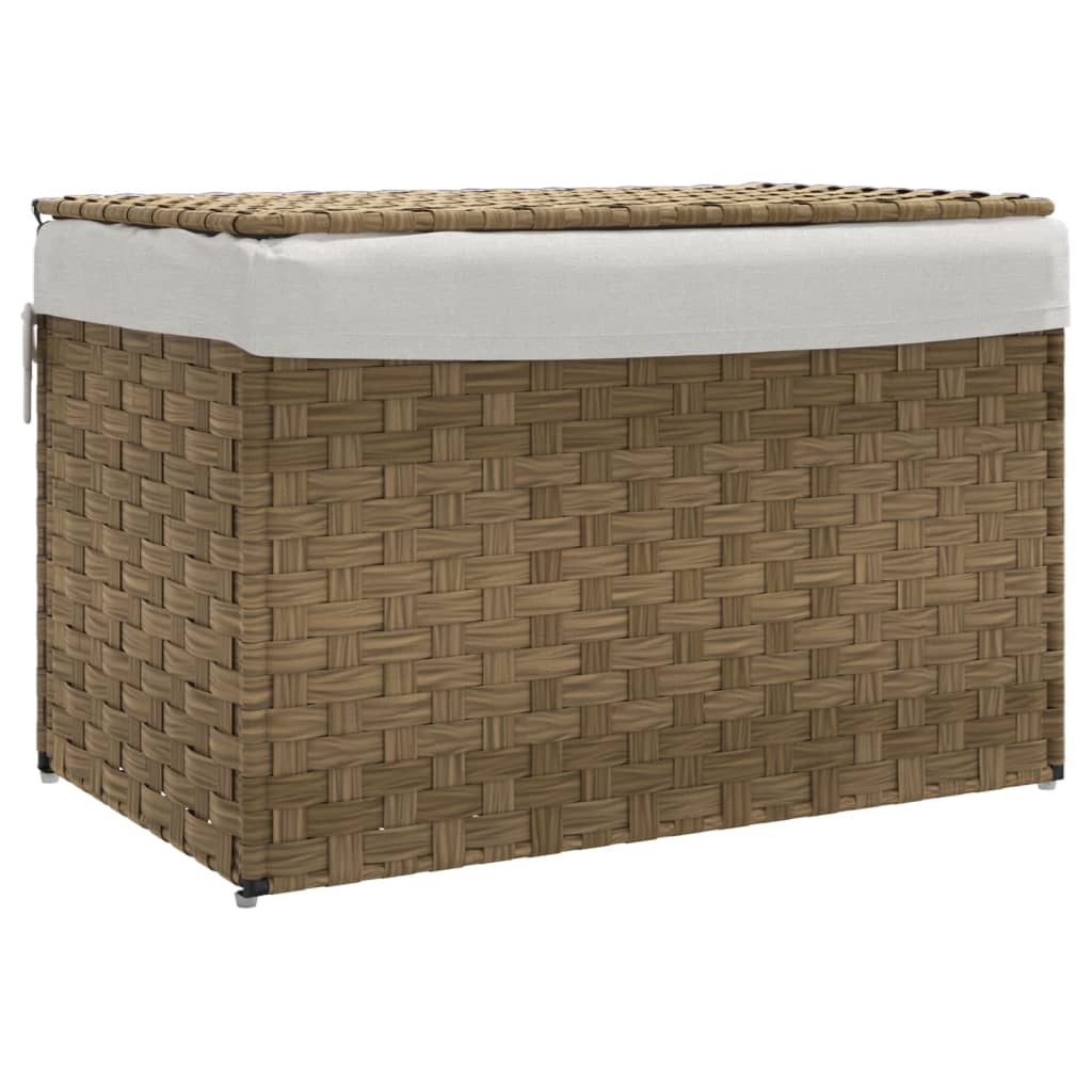 Vasketøjskurv Med Låg 55,5X35X34 Cm Polyrattan