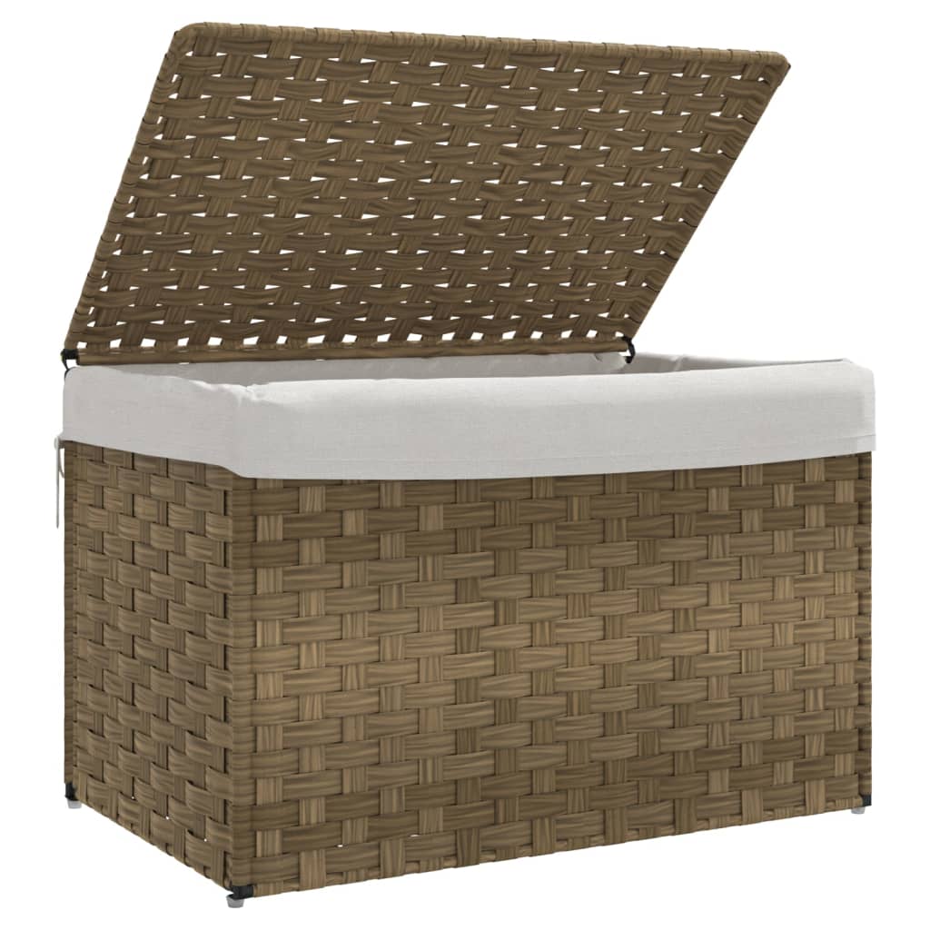 Vasketøjskurv Med Låg 55,5X35X34 Cm Polyrattan