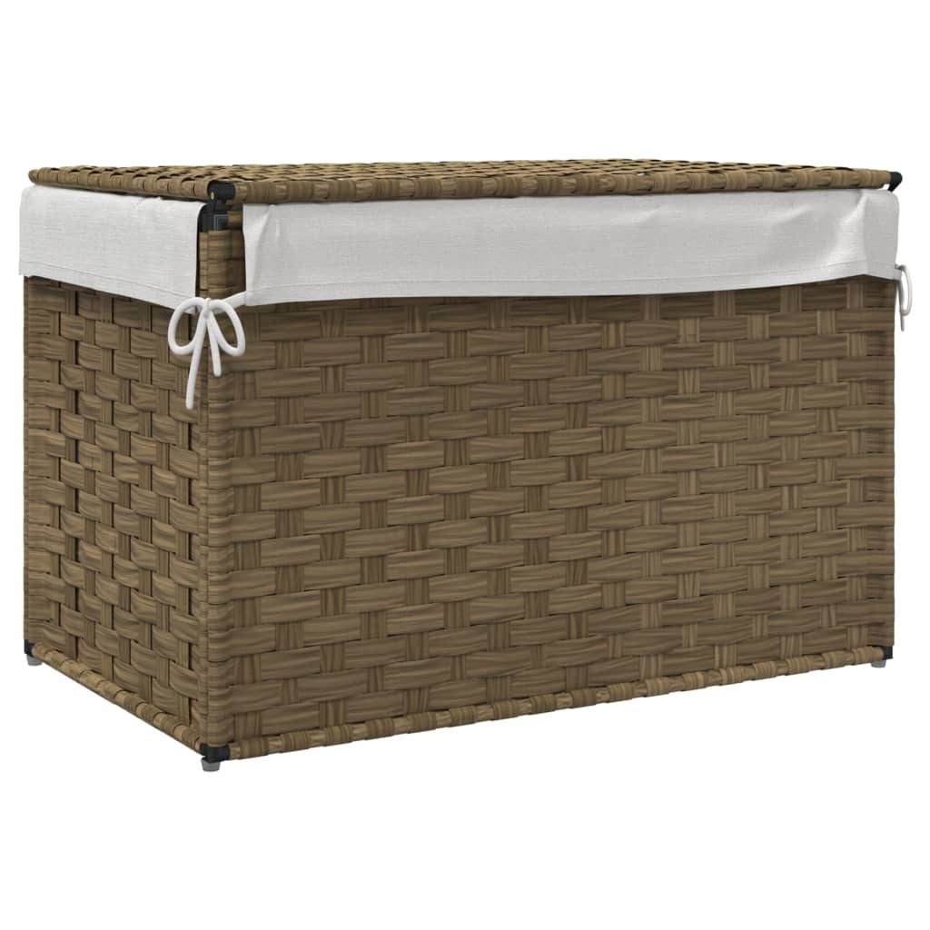 Vasketøjskurv Med Låg 55,5X35X34 Cm Polyrattan