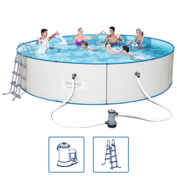 Bestway Hydrium Swimmingpoolsæt Steel Frame 460X90 Cm Rund 56386